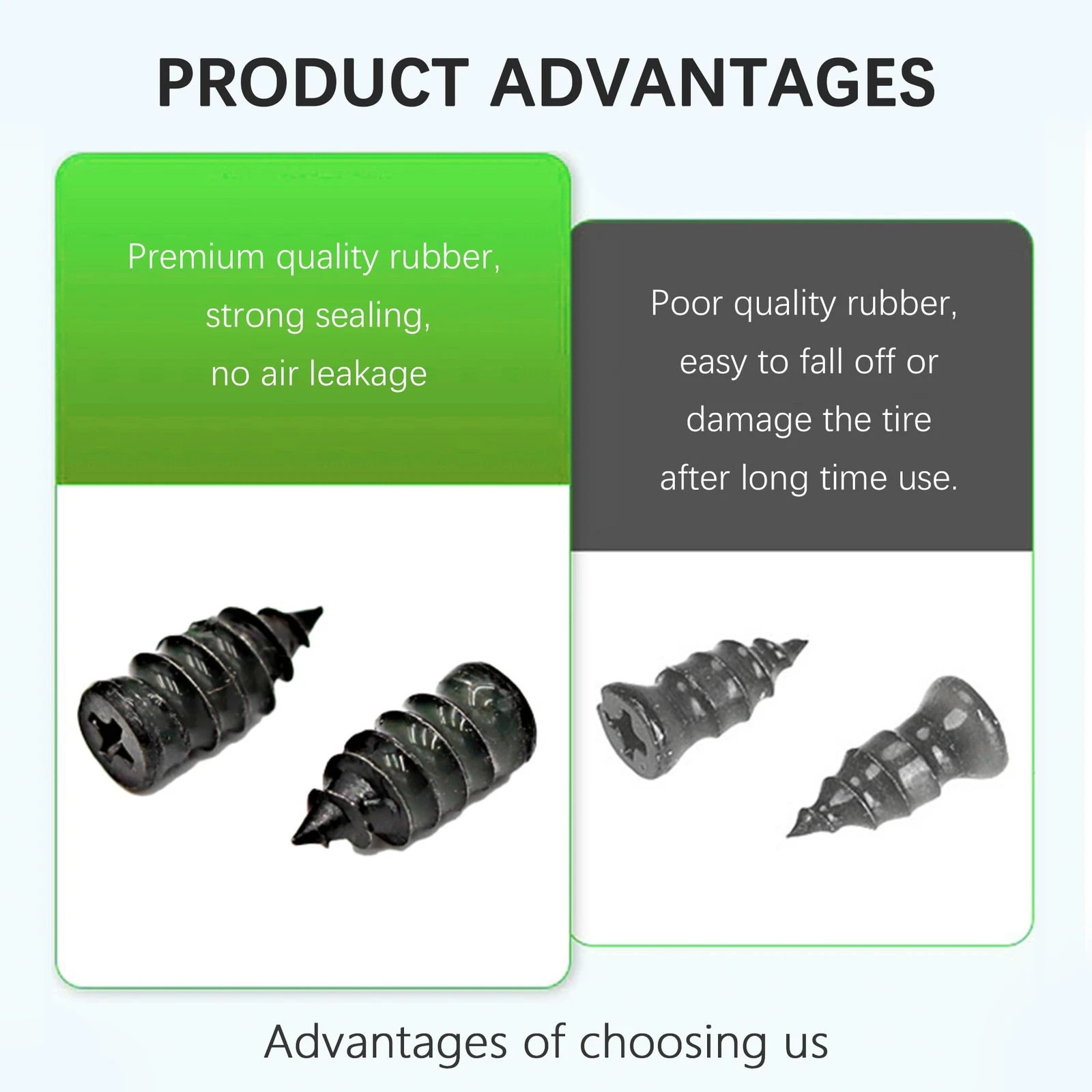 20 Pcs Tire Repair Rubber Nail Screw Tire Plugs Quick Puncture for Car