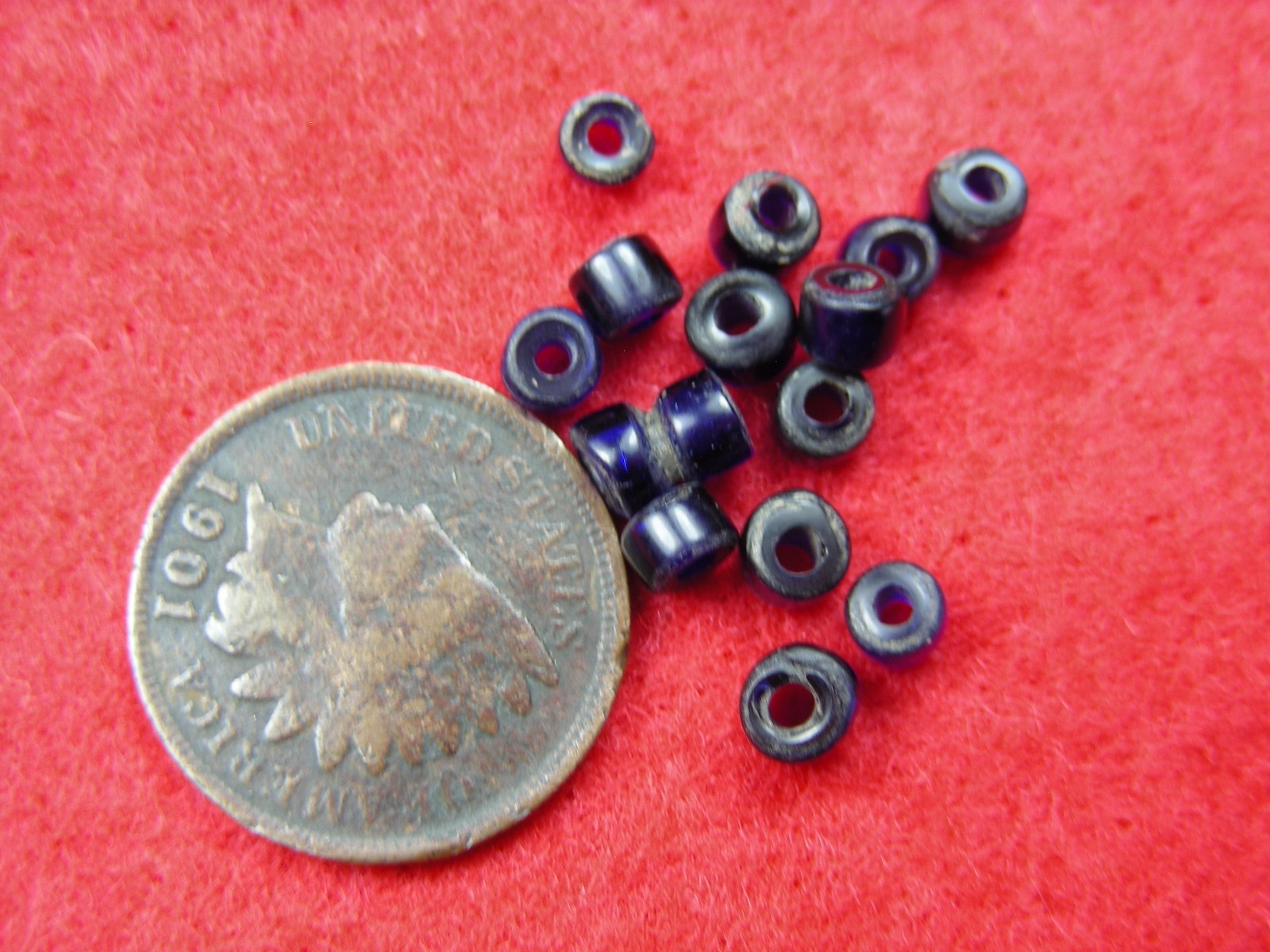 COBALT BLUE TRADE BEADS - MODOC TRIBE - CALIFORNIA - FREE SHIPPING