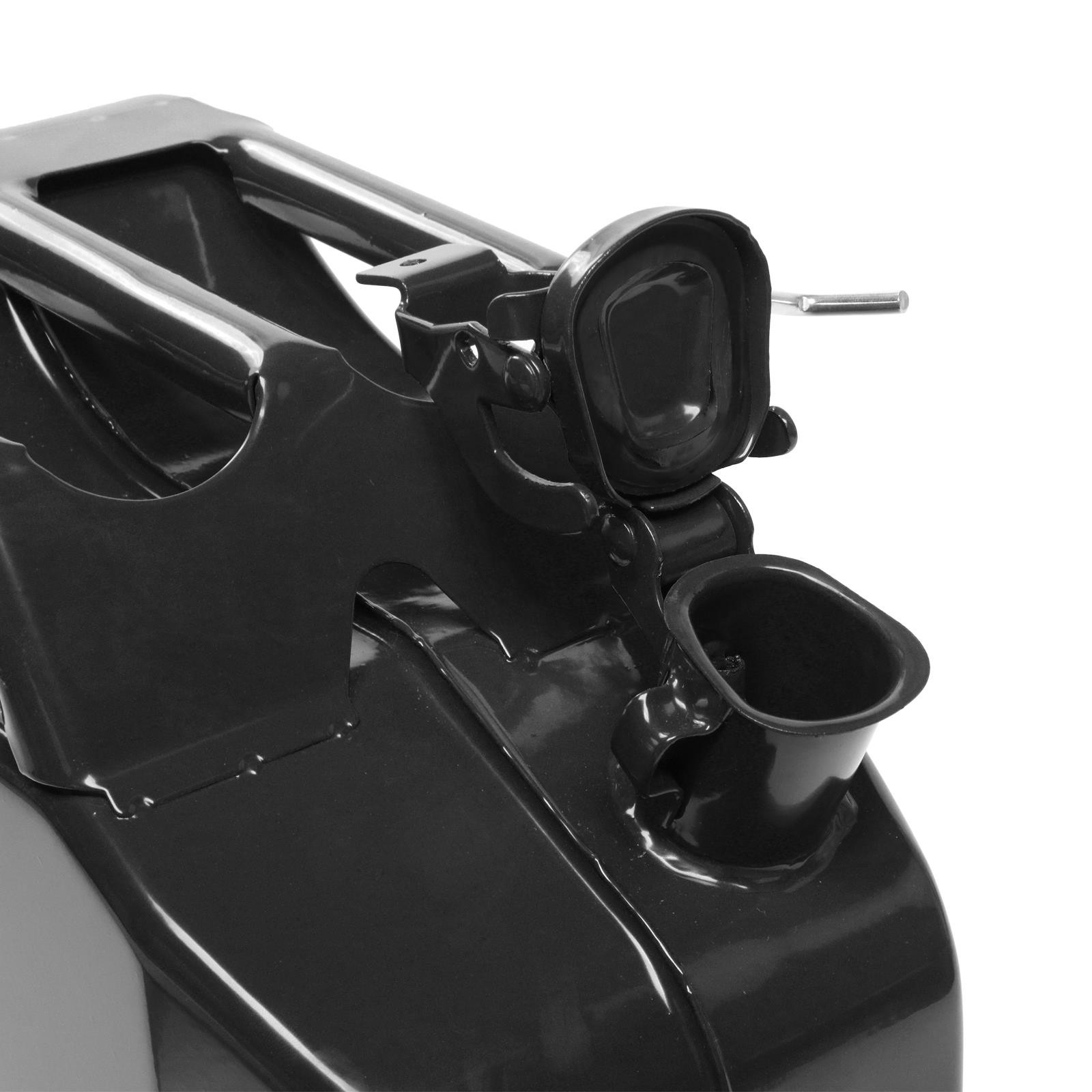 3 PCS 5 Gallons Jerry Can with Spout 20L Liter Steel Oil Gas Tank Gasoline Black