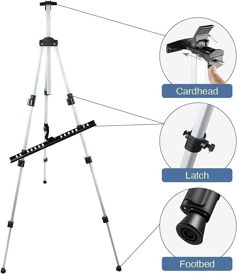 Art Easel Stand for Painting and Sign - RRFTOK Aluminum 66 Inch Metal Tripod Adj