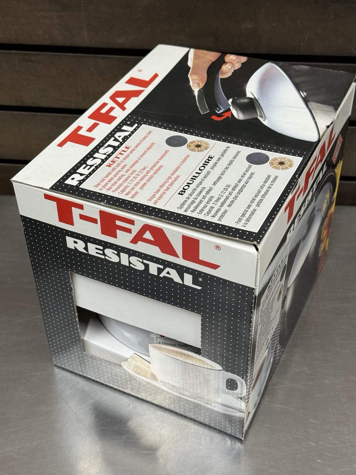 Vintage T-FAL Resistal Kettle Tea Pot White Speckled - 2 Quart - New