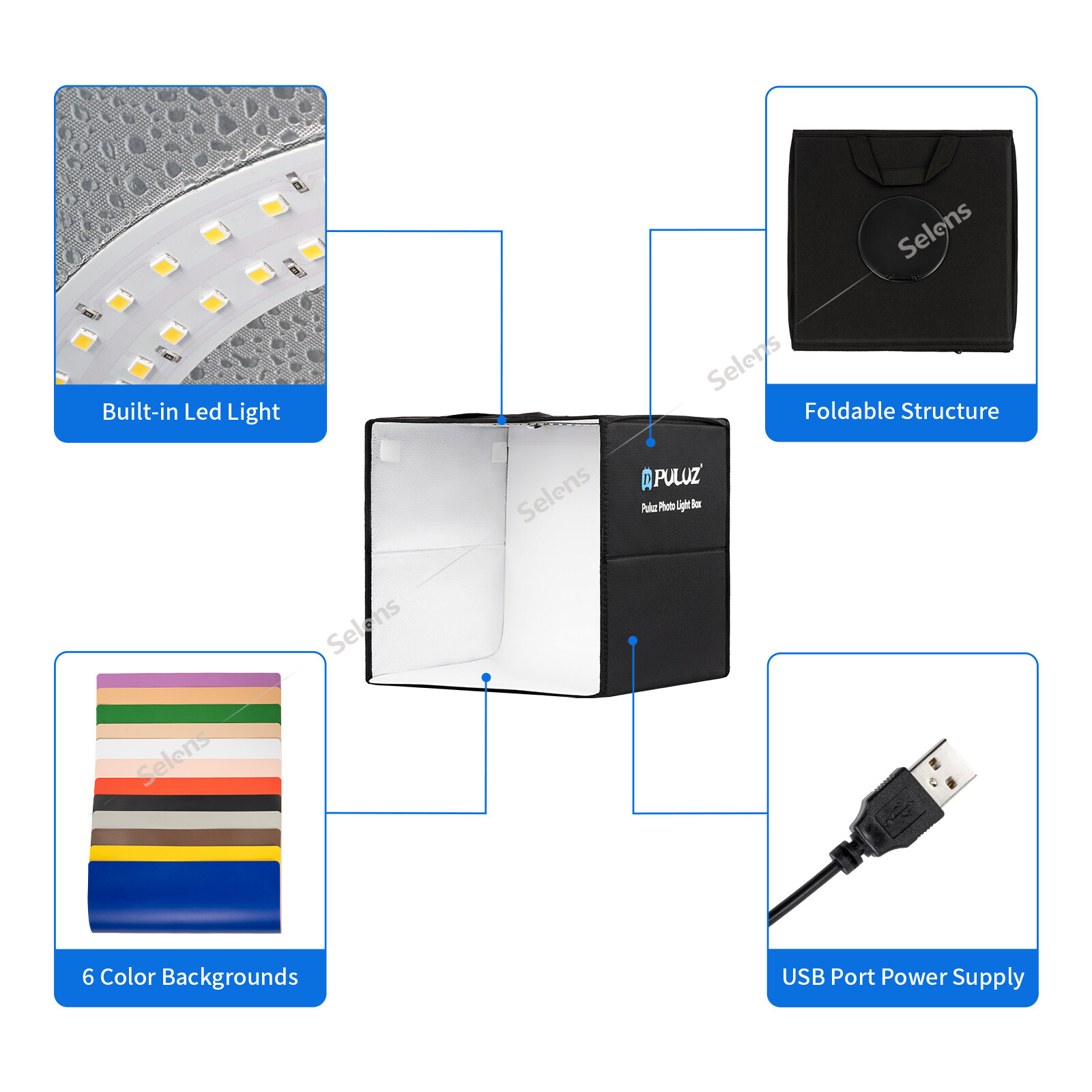 Portable LED Photo Light Box Tent Cube Room Studio 96 LED Photography Backdrop