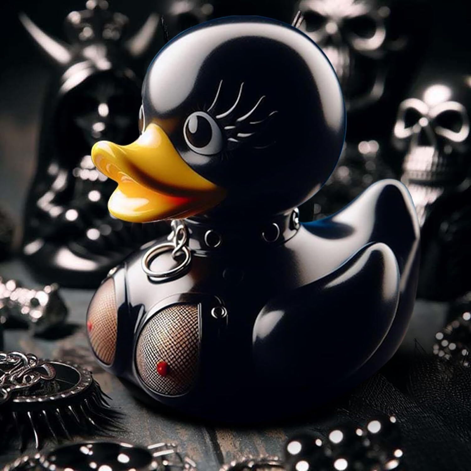 Unique Dark Rubber Duck Latex Enigma Duck Novelty Duck Gift Home Room Desk Decor