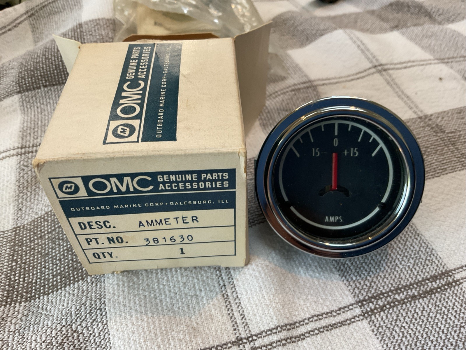 OMC JOHNSON / EVINRUDE AMMETER GAUGE 381630