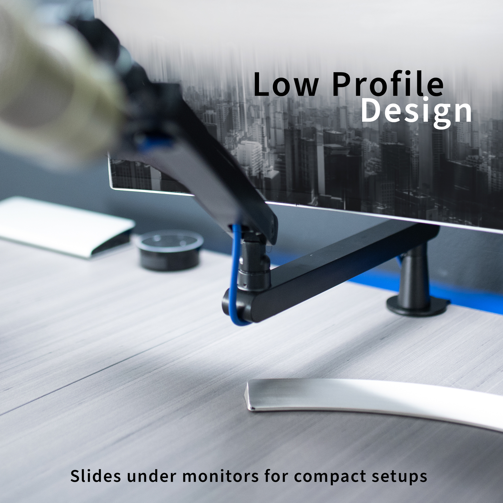 VIVO Clamp-on Low Profile Height Adjustable Heavy Duty Microphone Desk Mount