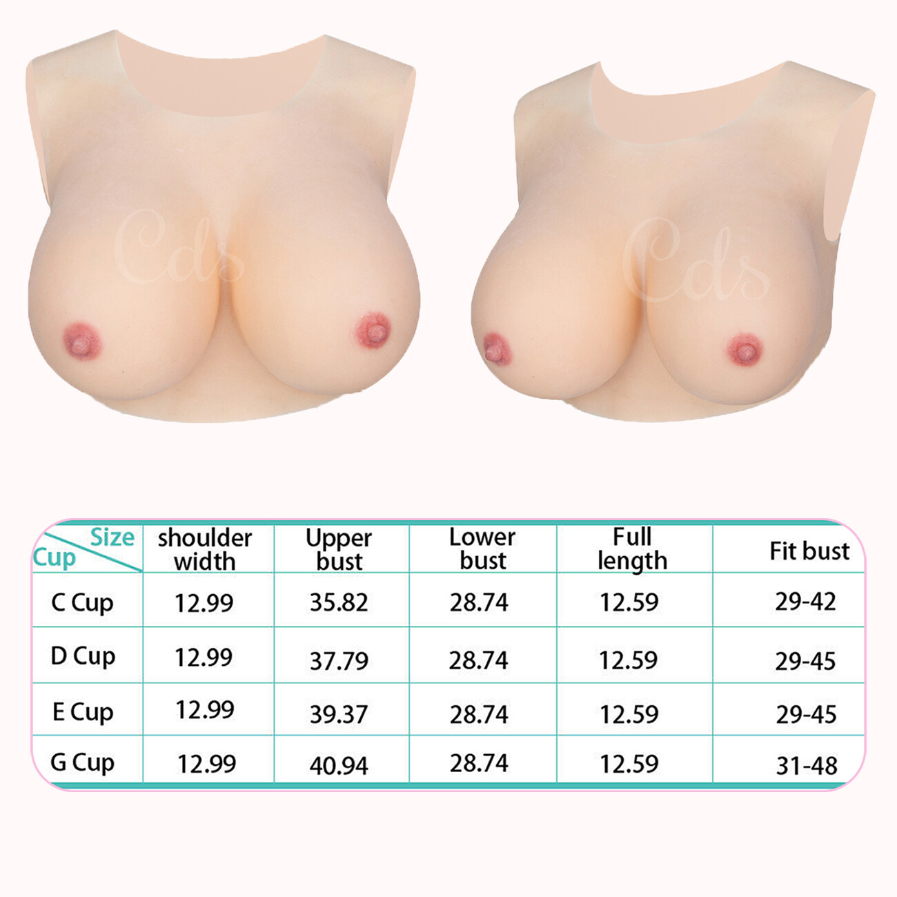 C-H Cup Silicone Breast Forms Breast Plates Fake Boobs Crossdresser Drag Queen