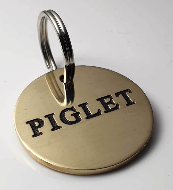 Pet Tags,Deeper Engraved,Brass Charm,Personalized Engraved Dog Cat Name ID Tag