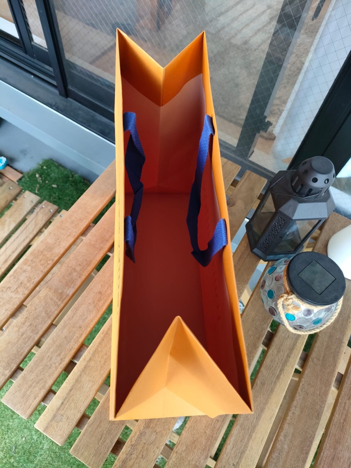 LOUIS VUITTON 15.6 X 13.25 X 6.25 Large Authentic Gift Shopping Paper Bag Orange