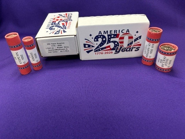 SPECIAL EDITION - 250 Years 2026 Collection of American Coin Rolls Denver Mint -
