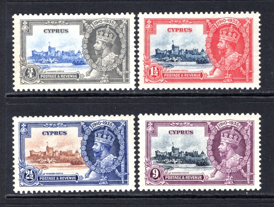 (953)     Cyprus KGV 1935 Silver Jubilee Set SG144-147 LM/Mint