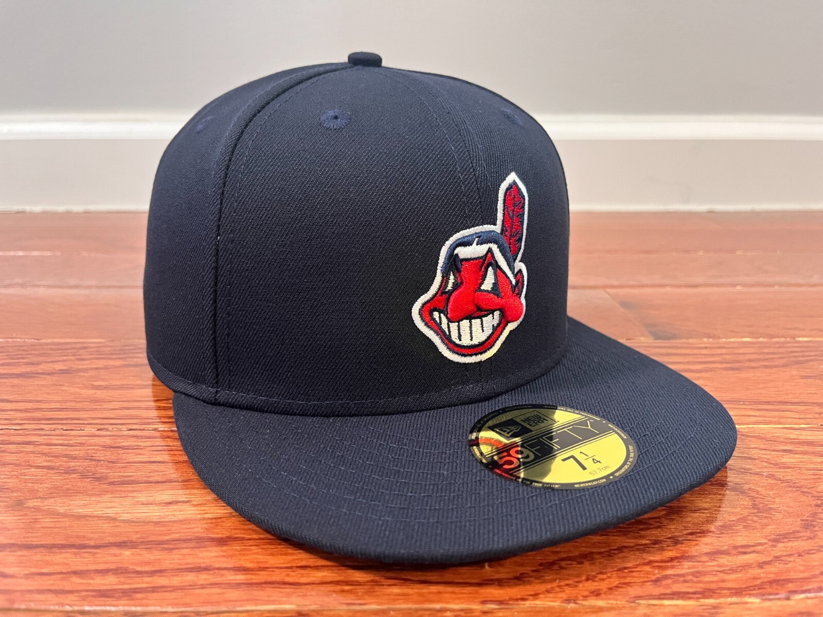 Cleveland Indians MLB Chief Wahoo Authentic on field New Era 59Fifty Hat - Navy