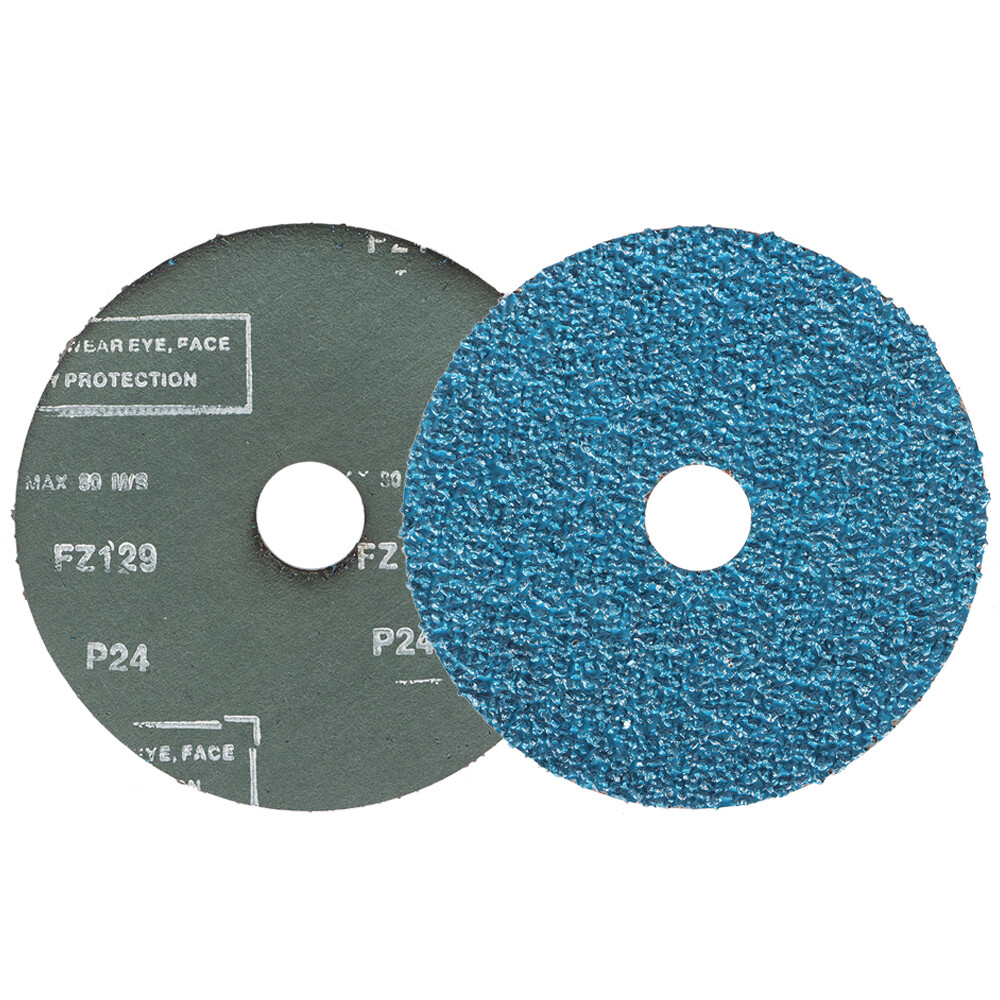 25 Pack 5Inch x 7/8Inch 24 Grit Zirconia Resin Fiber Grinding And Sanding Disc