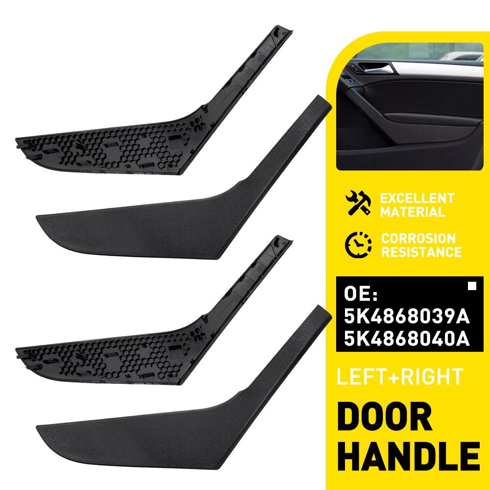 4x Inner Door Handle Trim Panel Pull Cover For VW Golf GTI MK6 2009-2013 4 Door