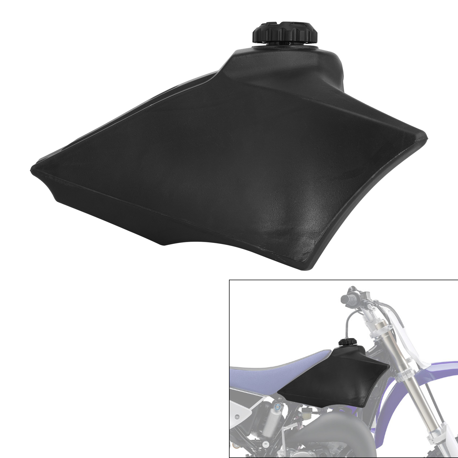 Black Fuel Gas Tank & Petcock & Cap Fit For Yamaha YZ85 2002-2021