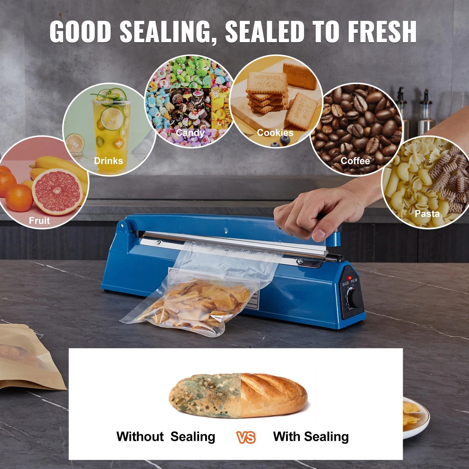 12" ABS Hand Impulse Heat Sealer Machine Poly Bag Sealing for Plastic Bags US