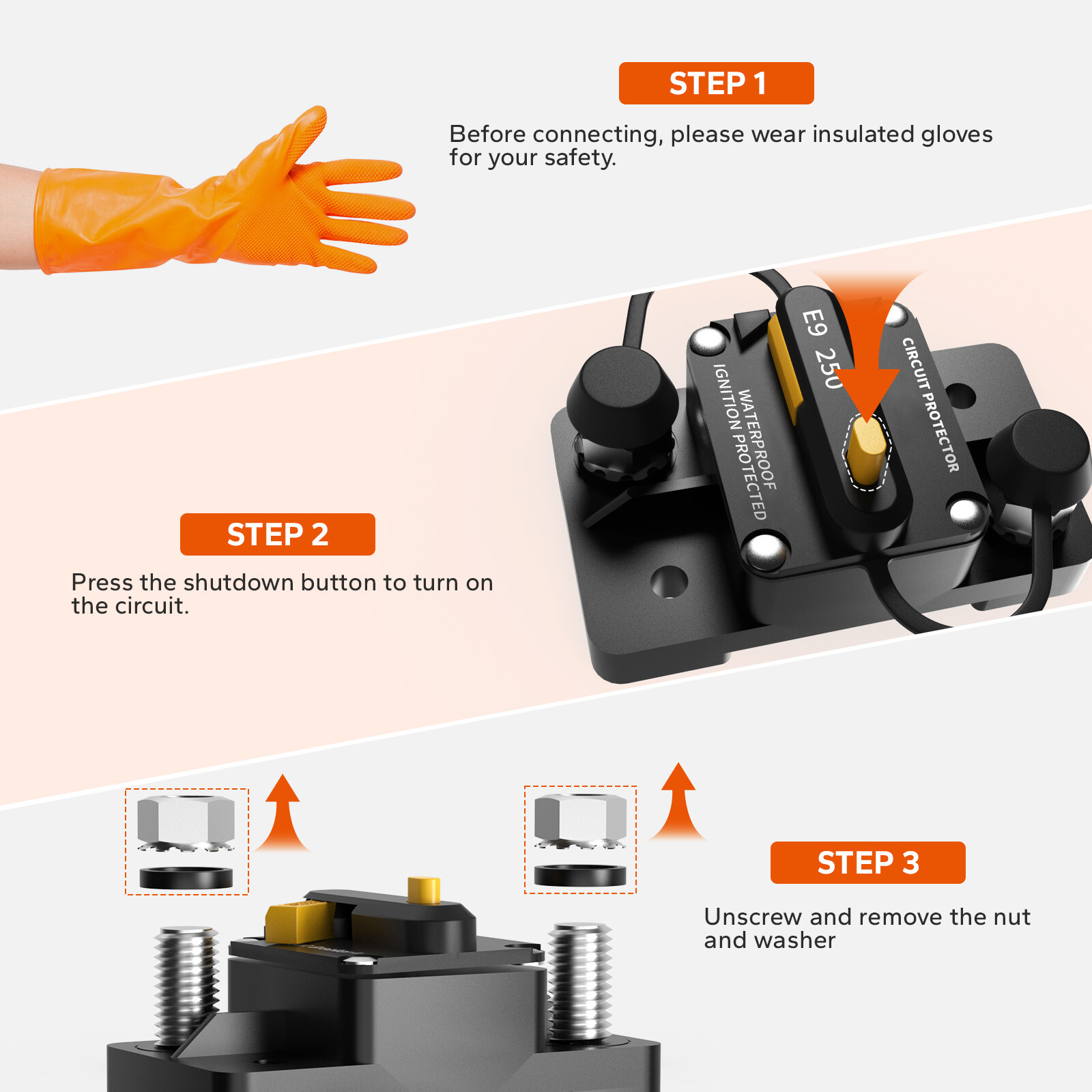 LiTime 250A Switchable Circuit Breaker for LiFePO4 Battery Easy to Install