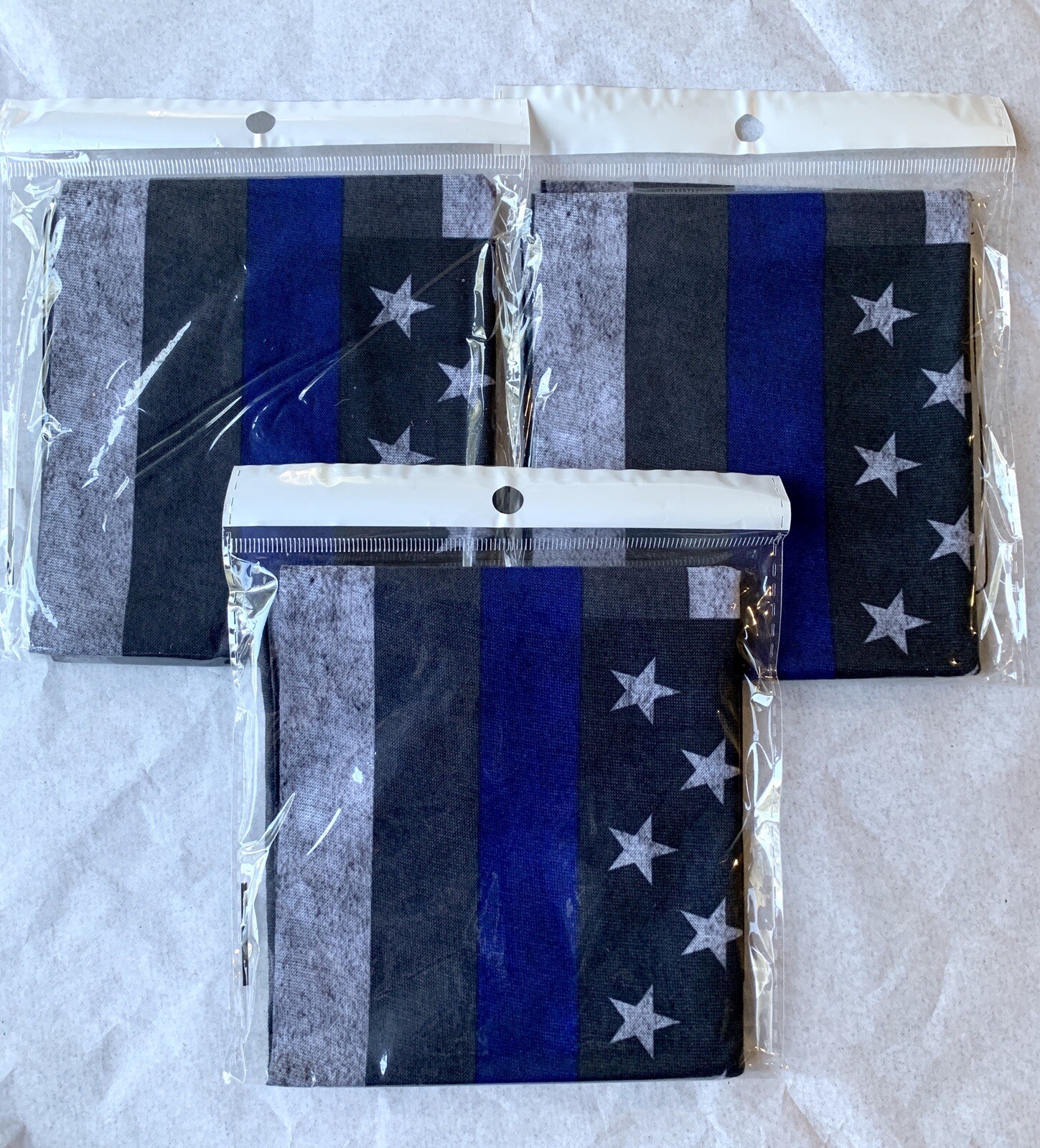 New 3-Packs Police Thin Blue Line Neck Gaiter USA Patriotic Face Mask Balaclava