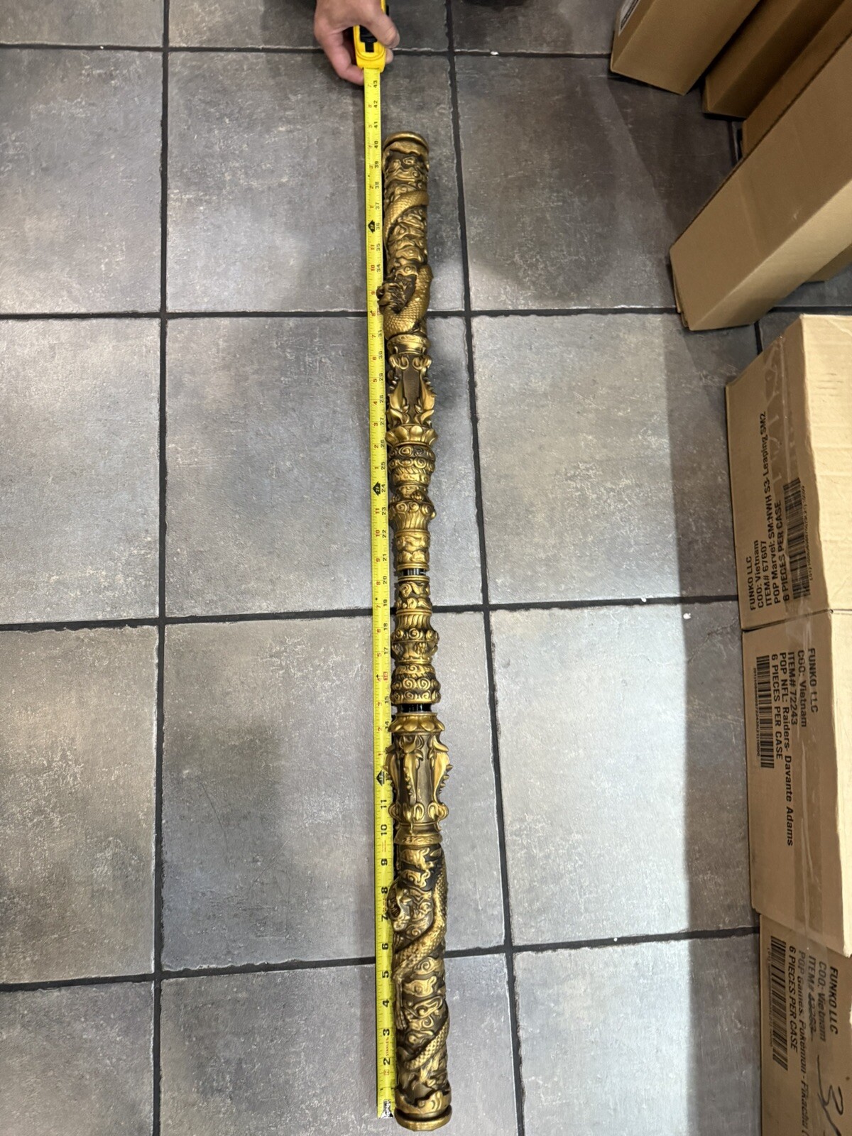 Monkey King Staff 53” Kungfu Gold Metal Wushu Sticks 1:1