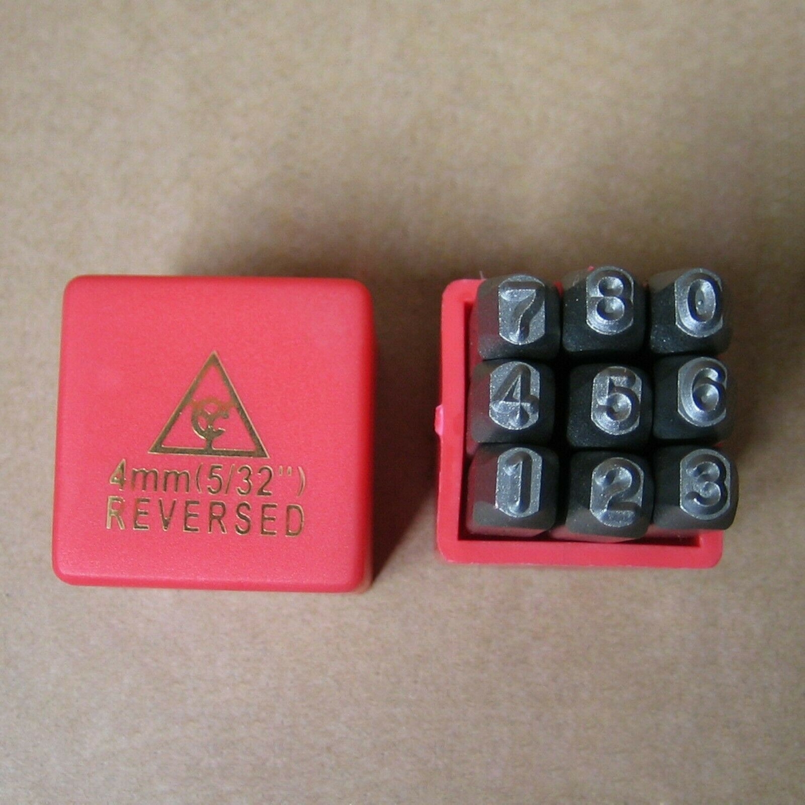 Reversed 9 Pcs Steel Number Stamps Punch Die Set Select Size