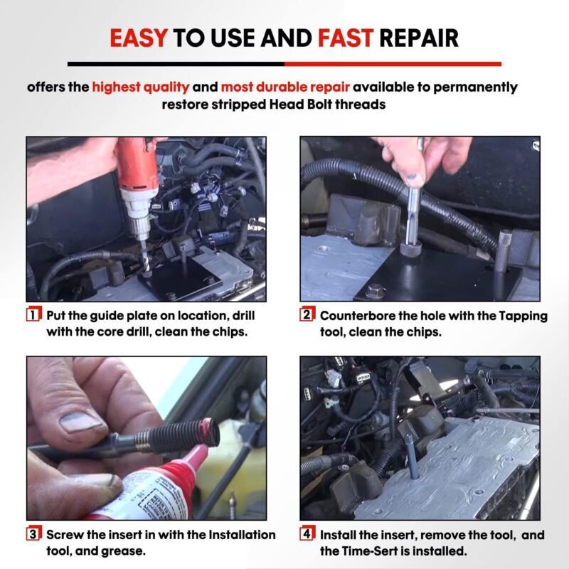 M11 x 1.5 Head Bolt Thread Repair Kit 35119S For Honda Toyota Ford GM Nissan KIA