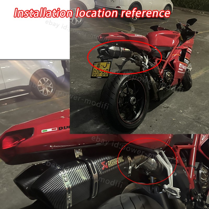 For Ducati 848 1098 1198 Exhaust Tip Mid Pipe Carbon Muffler Slip On 51MM System