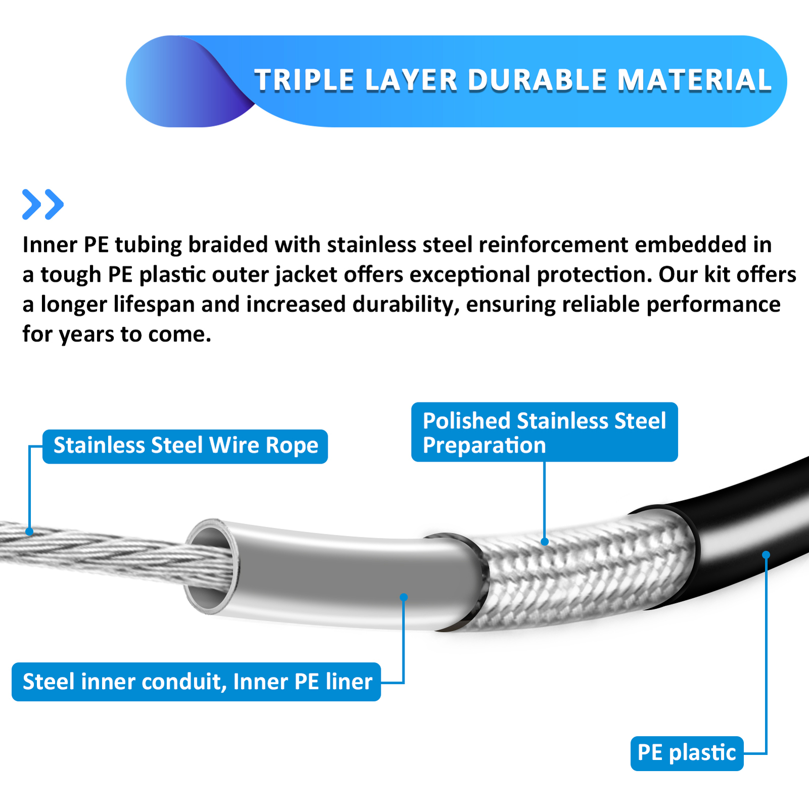 68 11/16" Stainless Steel Braided Clutch Cable For Harley Touring Dyna Softail