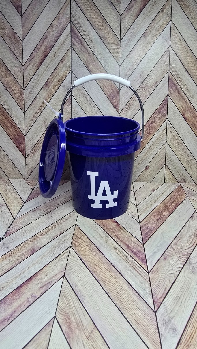Rare Lowe's 0.42 Qt Tiny Teeny Mini Bucket w/Lid LA Dodgers Food Safe Blue NEW