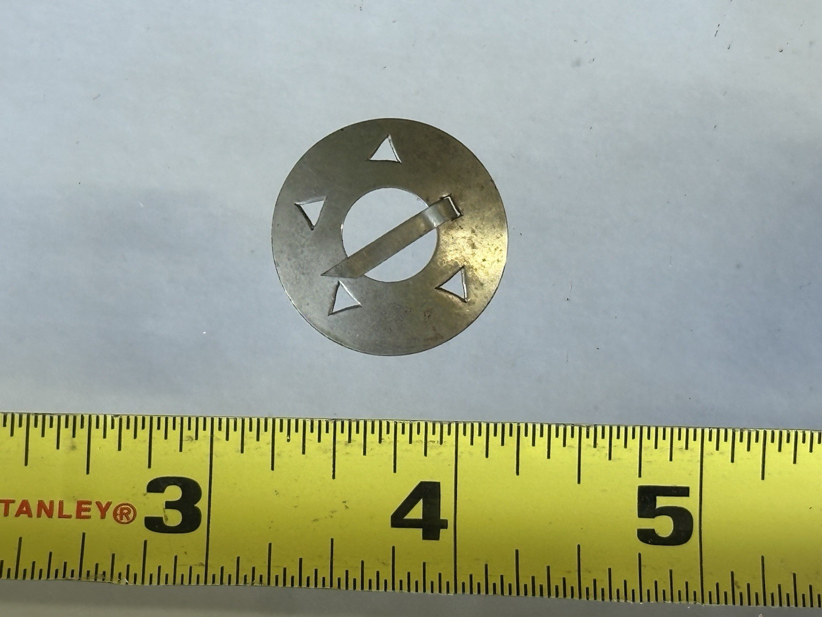 1700's SILVER FUR TRADE ERA DECORATED BROOCH ENGRAVED GORGET PIN ~ NICE EXAMPLE