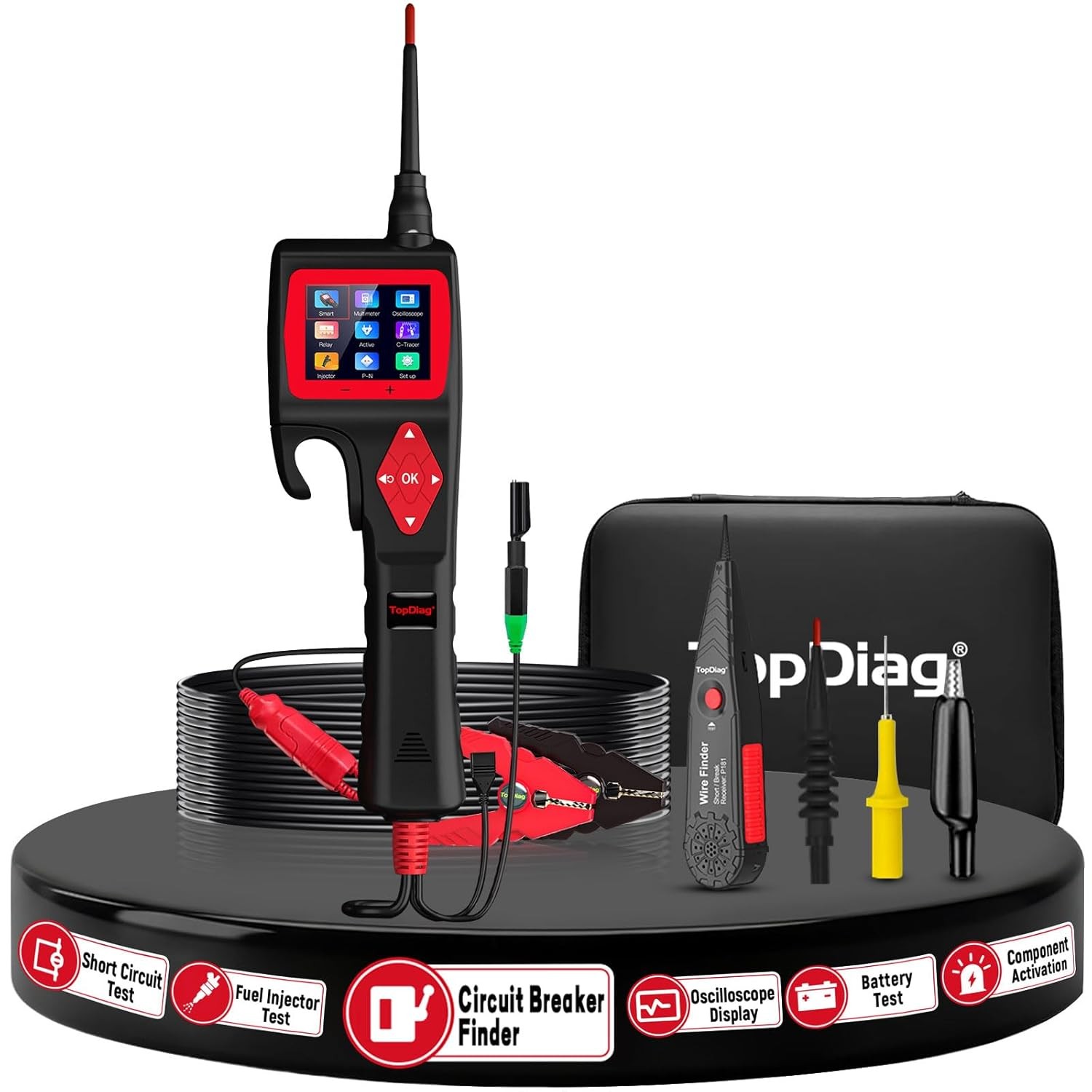 Topdiag P200 Automotive Circuit Tester Power Probe 9~30V Multimeter + 20ft Cable