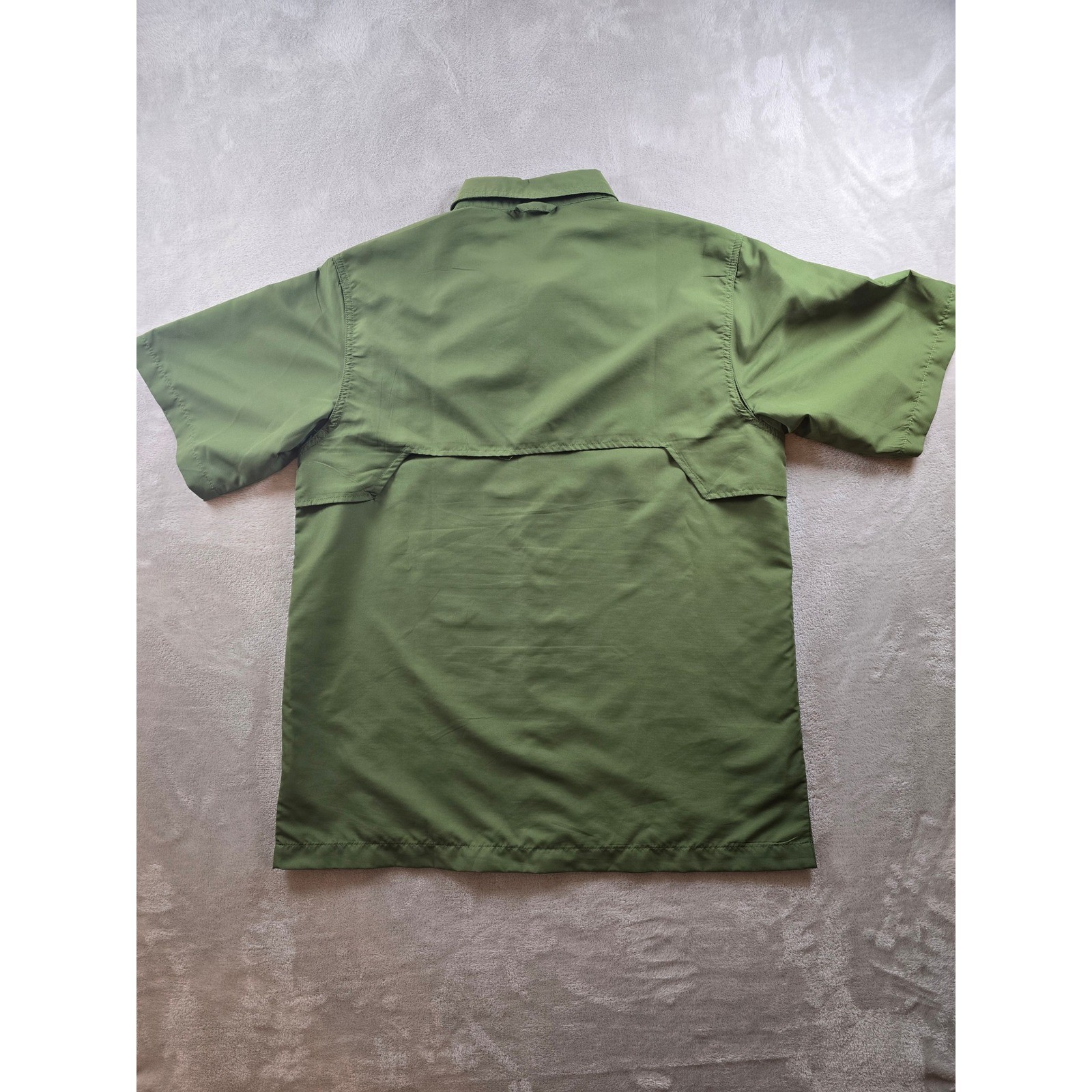 Boy Scouts of America Shirt Adult Medium Green Vented Short Sleeve Button Up