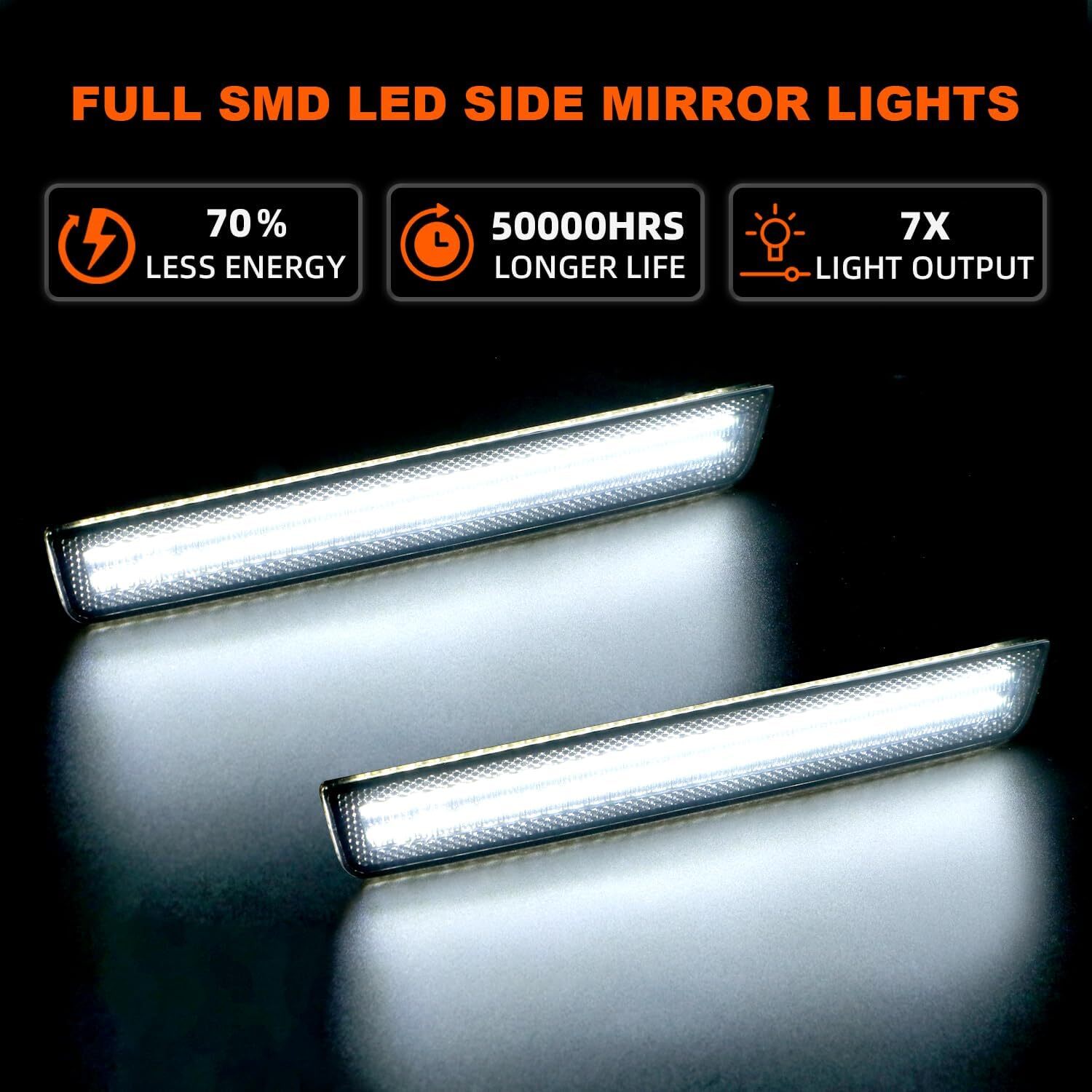 4x For 2015-2022 Dodge Challenger Smoked Front Rear Bumper LED Side Marker Light