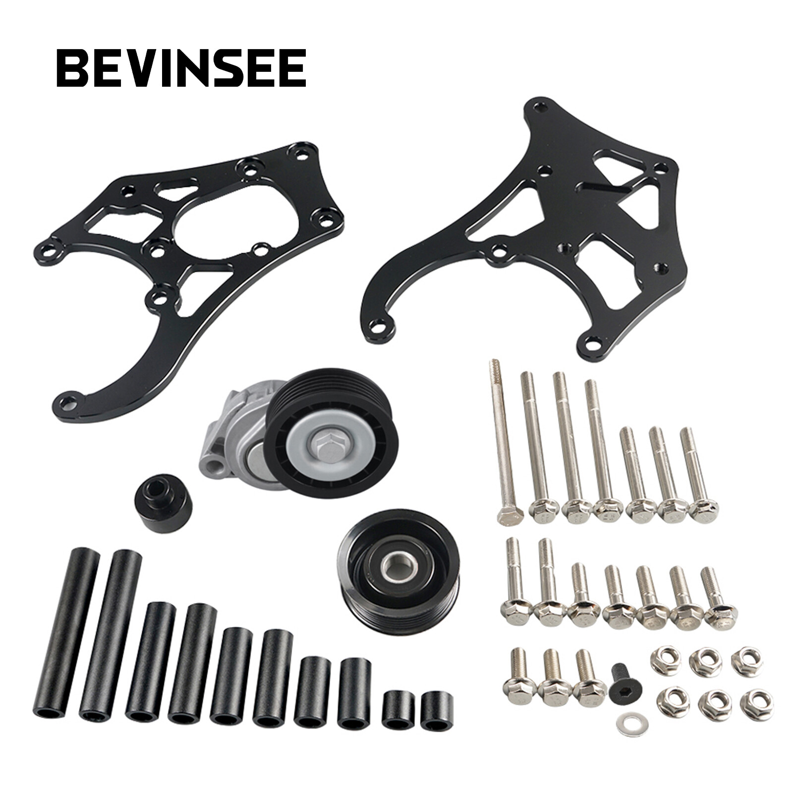 For Sanden 508 709 LS Truck Engines AC Compressor Bracket With Tensioner Kit