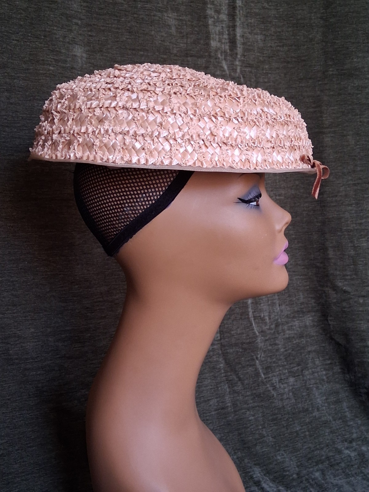 Vtg. Iconic New Look 50s Straw "Sauser" Hat Mint, Exellent!