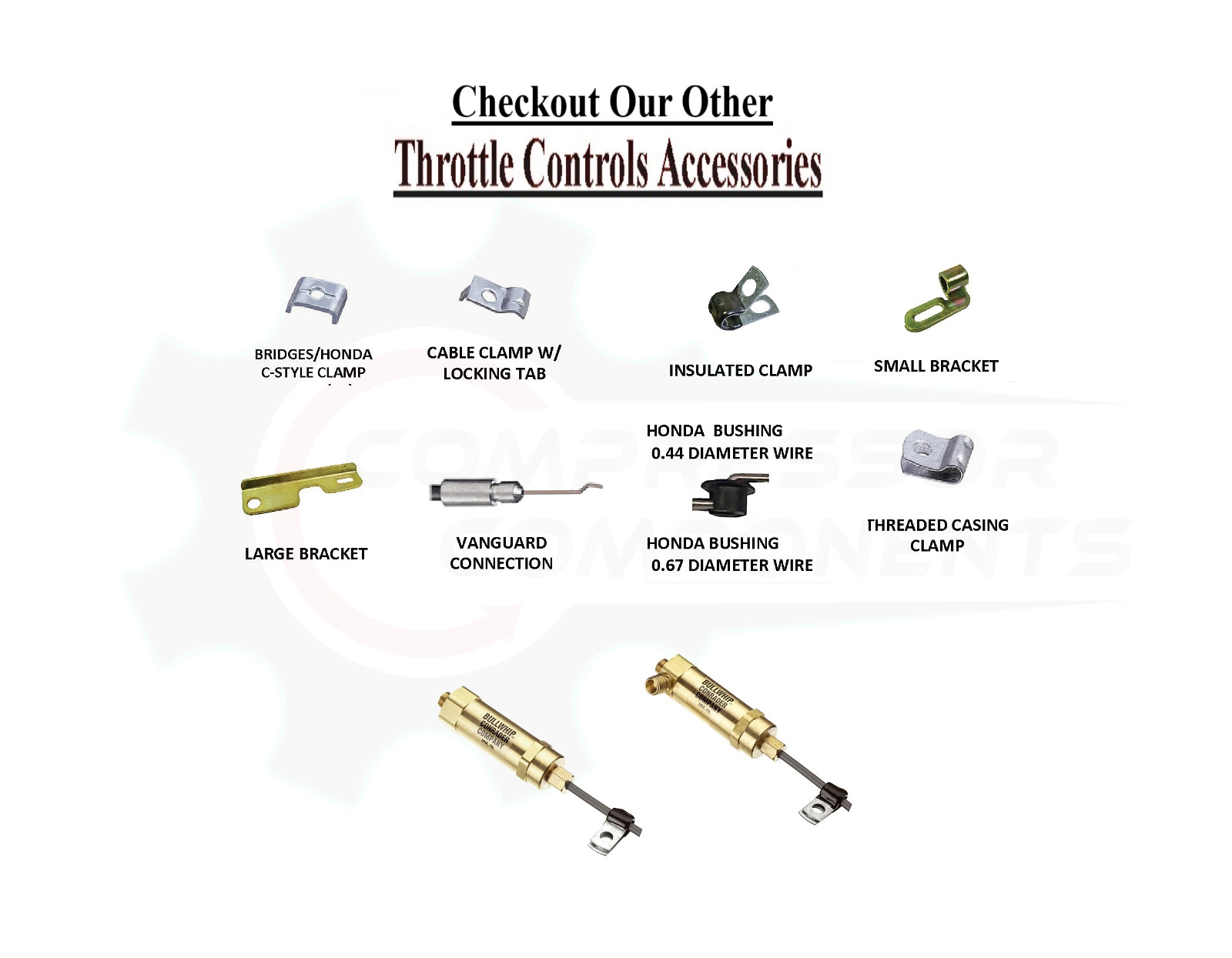 5 Pack, Honda / Briggs 22372 692179 Engine Speed Throttle Cable Casing C Clamps