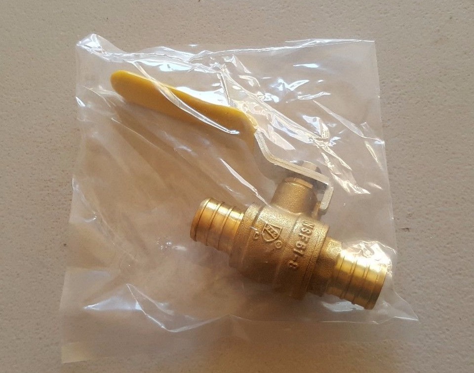 100 PIECES 3/4" PEX BRASS SHUT OFF BALL VALVE FULL PORT (LEAD-FREE)