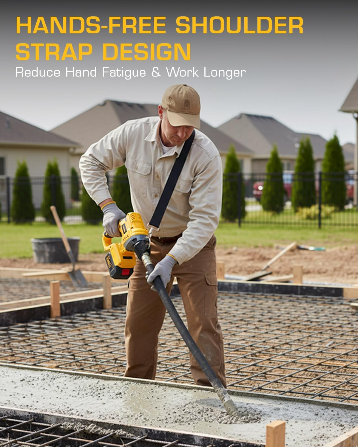 Electric Concrete Vibrating Tool, 700W Cordless Concrete Vibrator Compatible wit