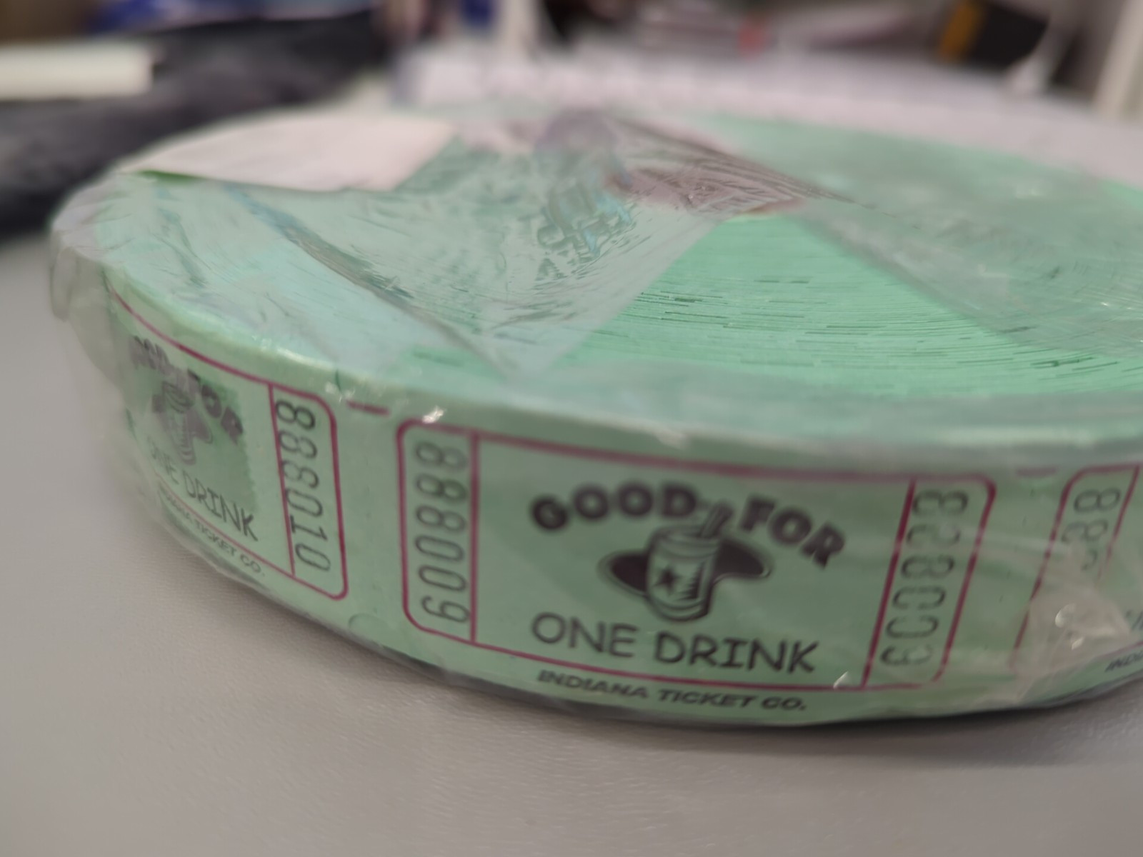 2000 GREEN Tickets One Roll Admit One Tickets Each Numbered NEW