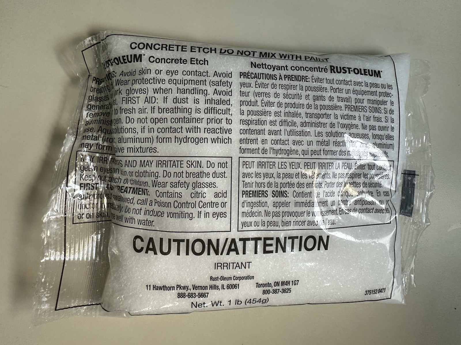 Rust-Oleum 238475 Concrete Etch 1-LB