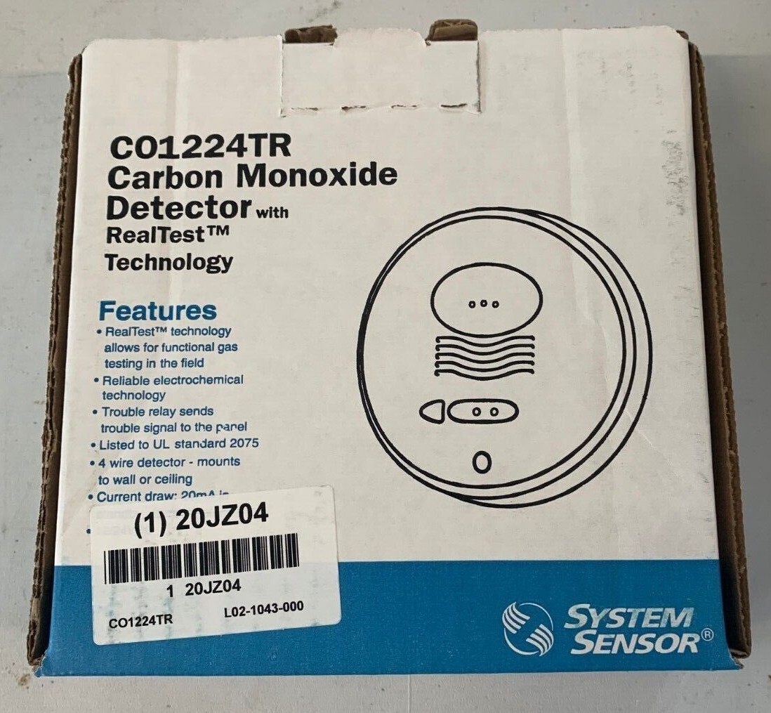 SYSTEM SENSOR CO1224TR 12/24 Volt Detector With RealTest Technology