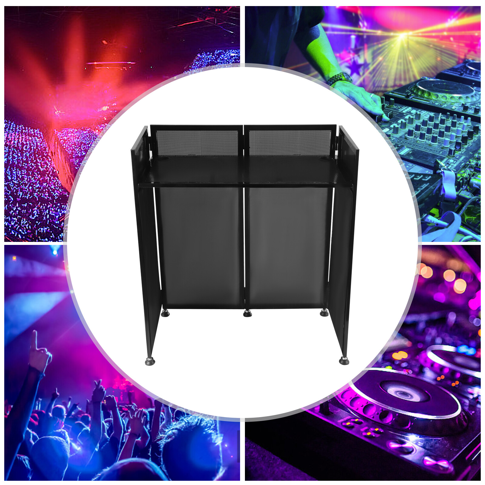 DJ Event Facade Scrim Metal Frame Booth+Travel Bag Case+20" x 40" Flat Table Top