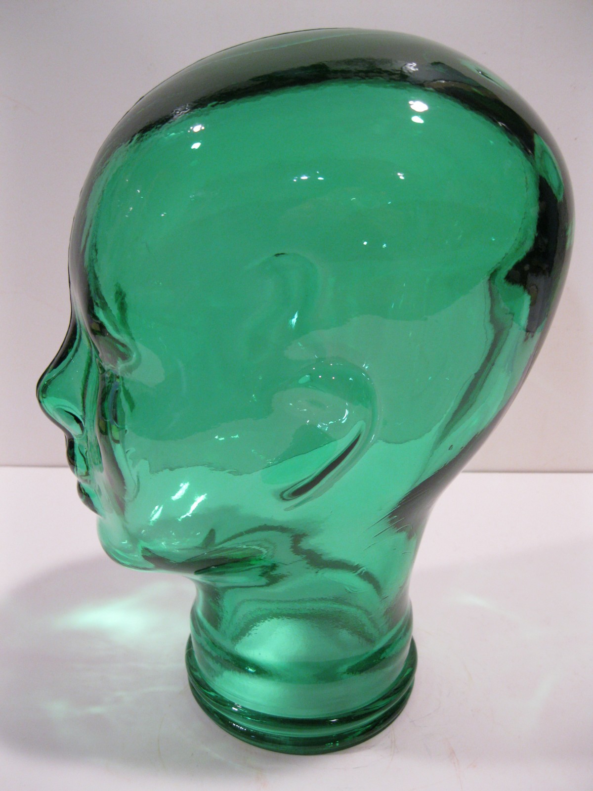 Glass Head SEA GREEN, Life Size Mannequin Head for Decor, Display Hats Wigs, etc
