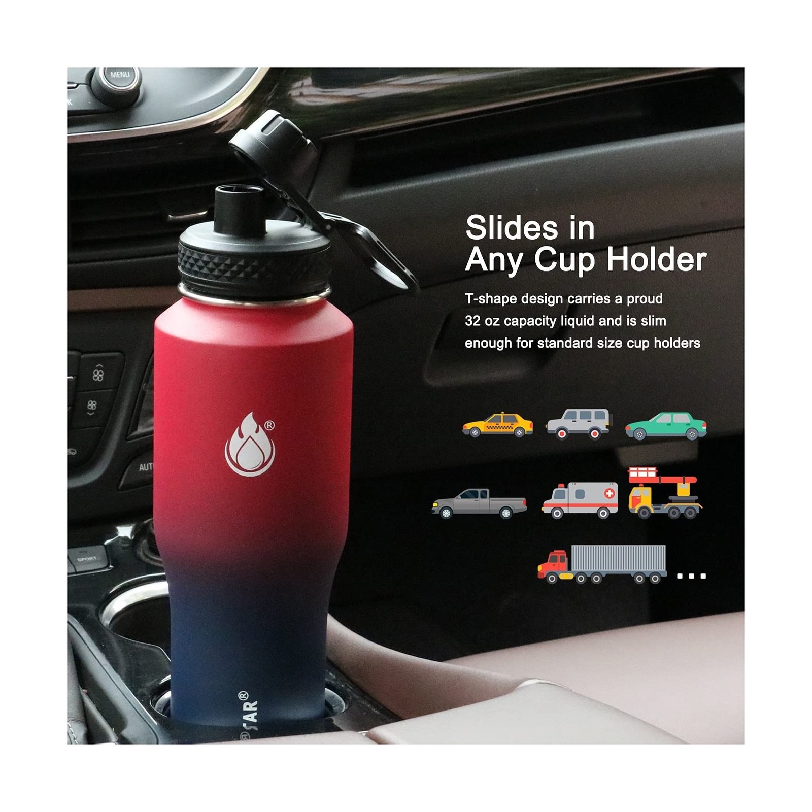 SENDESTAR 32oz Water Bottle Wide Mouth Stainless Steel Vacuum Insul... Fast Ship