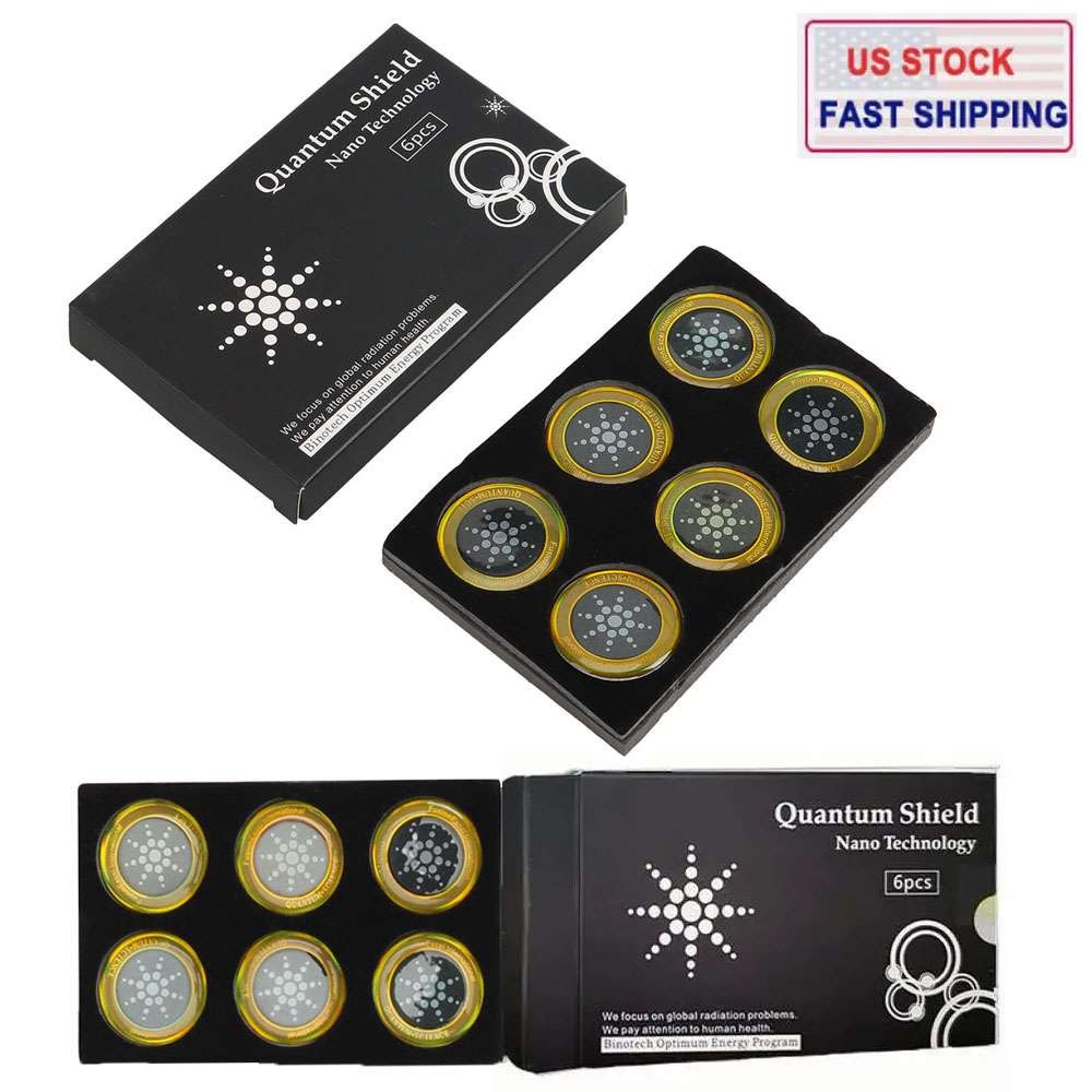 Silver Quantum Anti Radiation Shield 5G-EMF Protection Phones Laptops 6 Stickers