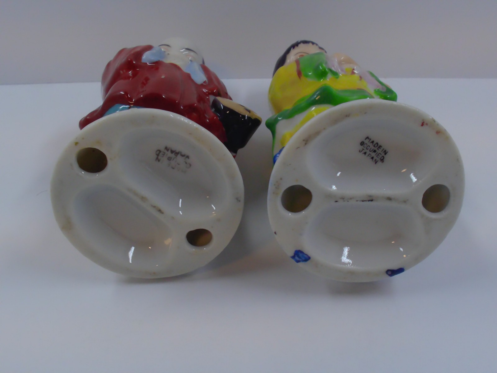 2 1940's Asian Boy & Girl Figurines Hand Painted Occupied Japan - Chinoiserie -