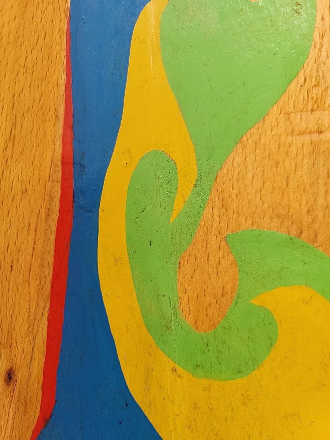 Vtg Folk Art Wooden Tole Grain Flour Scoop Painted Primitive Farm Core READ