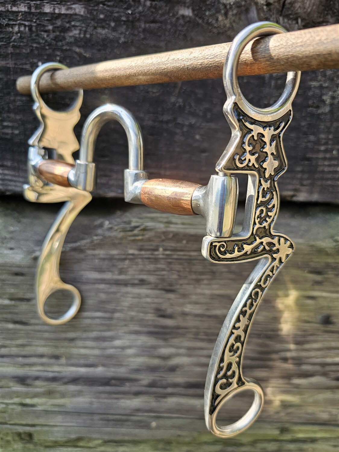 Western Correction Bit - Stainless - Black Inlay - 5 1/8" Mouth-7.5" Cheeks