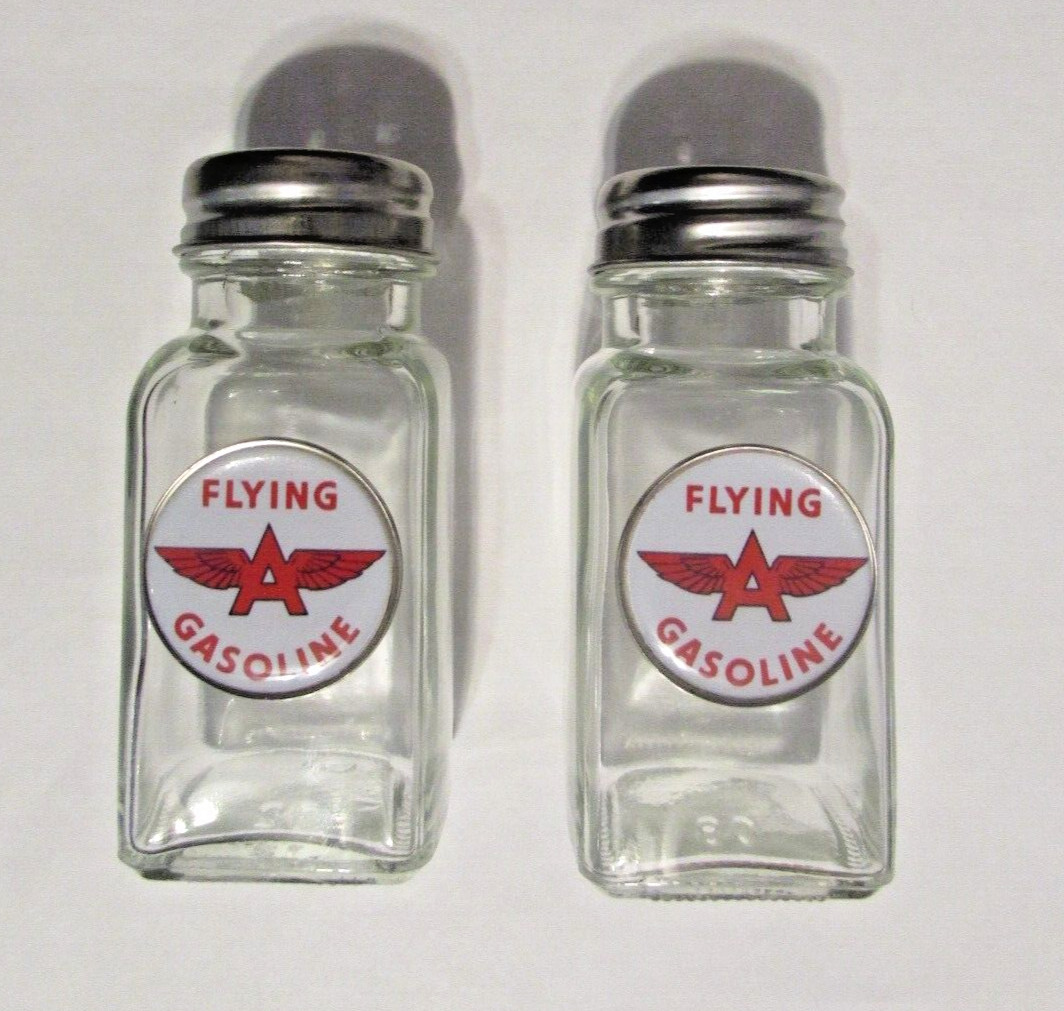 Flying A Gas Salt & Pepper Shakers, Flying A Gas Logo salt and pepper shakers