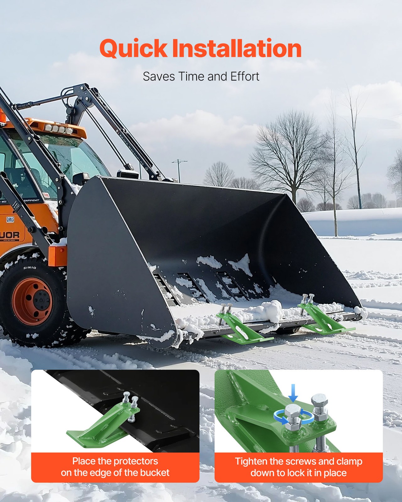 Tractor Bucket Protector 2PCS Heavy Duty Bucket Edge Protectors (Green)