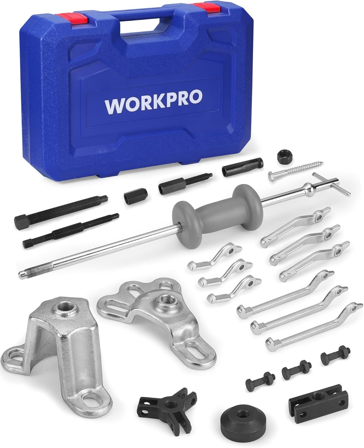 WORKPRO 27PC 9-Way Slide Hammer Puller Set Bearing Puller Wheel Hub Removal Tool