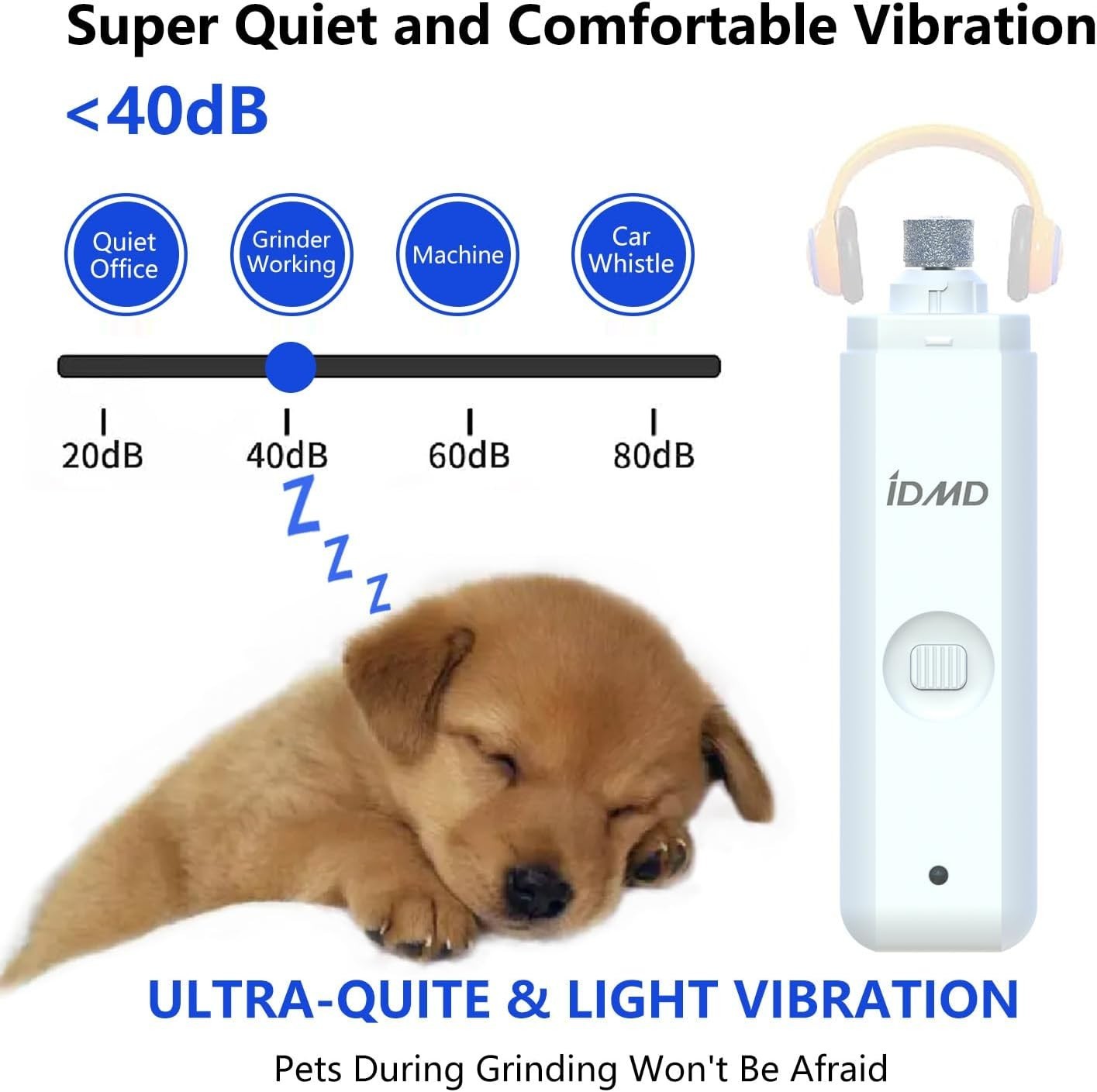 Upgraded Silent Groom Pro Nail Grinder Heusom Silent Grind Pro for Dogs Nail NEW